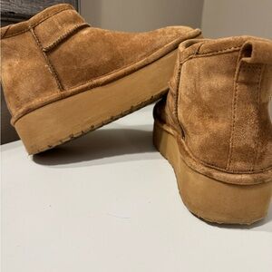 Tan Winter Ankle Boots with Suede Finish